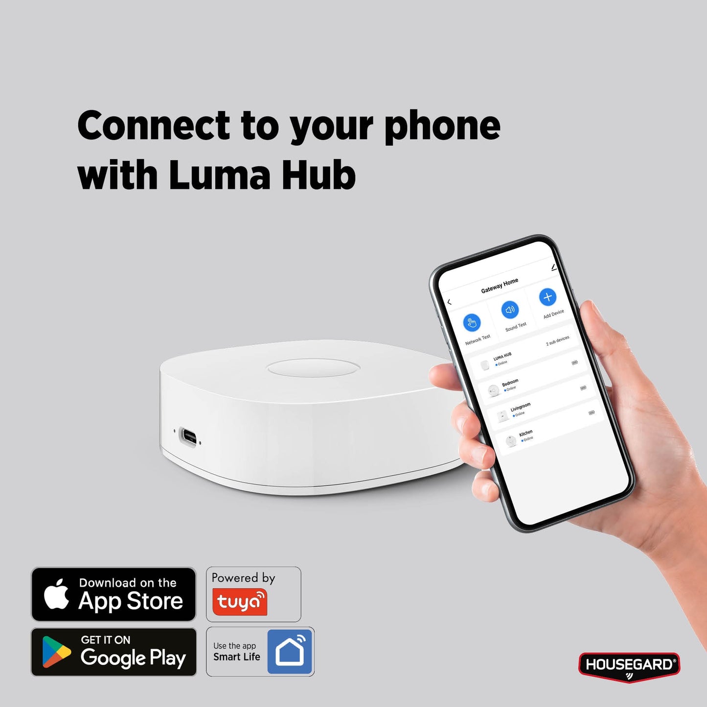 Housegard Luma hub för seriekoppling av varnare